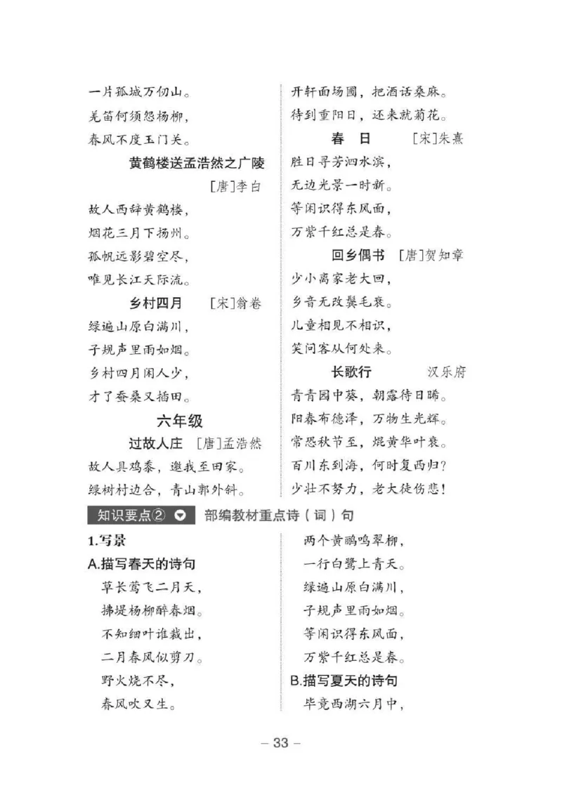 小升初语文总复习知识手册(48页)(PDF格式)_6年级小红书最新热门资料(1)