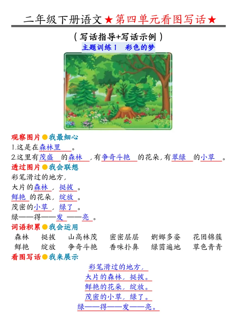 2039第四单元看图写话写话指导二下语文_二年级上下册资料_二年级下册小红书同款资料_二下语文_二下语文