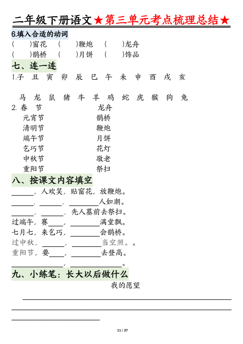 2096二下语文-第1-4单元基础知识通关-空白_二年级上下册资料_二年级下册小红书同款资料_二下语文_二下语文