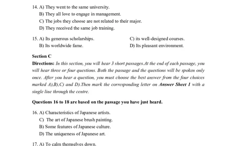 2015年06月四级真题第3套可复制可搜索_大学英语四级+六级_四级真题_四级真题_1990年-2018年真题资料合集_2015年06月CET4题+解+音频_01、真题PDF版（推荐使用）❤