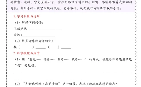 五年级上册语文期中专项课内阅读理解_🍎⭐️期中课内阅读理解25年上册