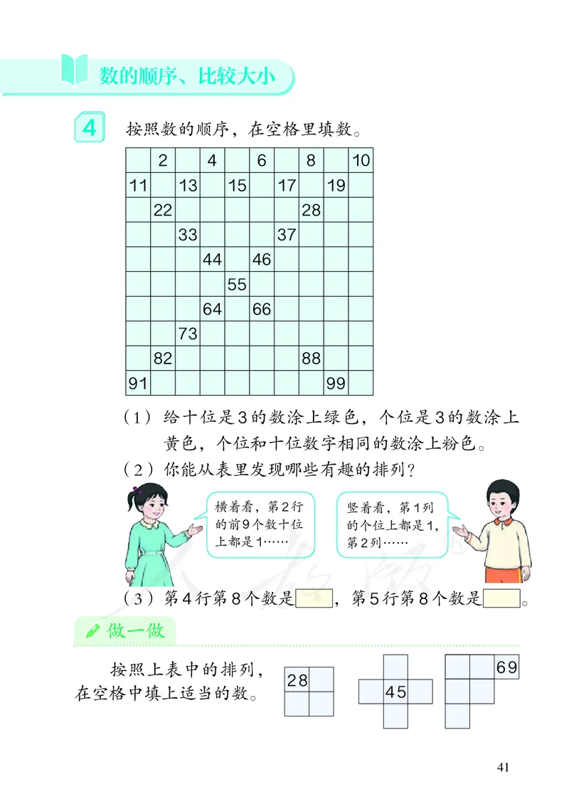 2022数学人教版一年级下册PDF电子课本_一年级上下册资料_小学一年级学习资料-25年更新版_1-04、小学一年级数学下册_1-4-4、电子教材、课本