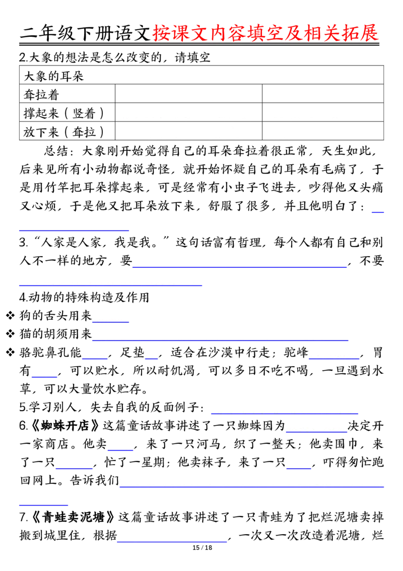 2058按课文内容填空及相关知识拓展-空白二下语文_二年级上下册资料_二年级下册小红书同款资料_二下语文_二下语文