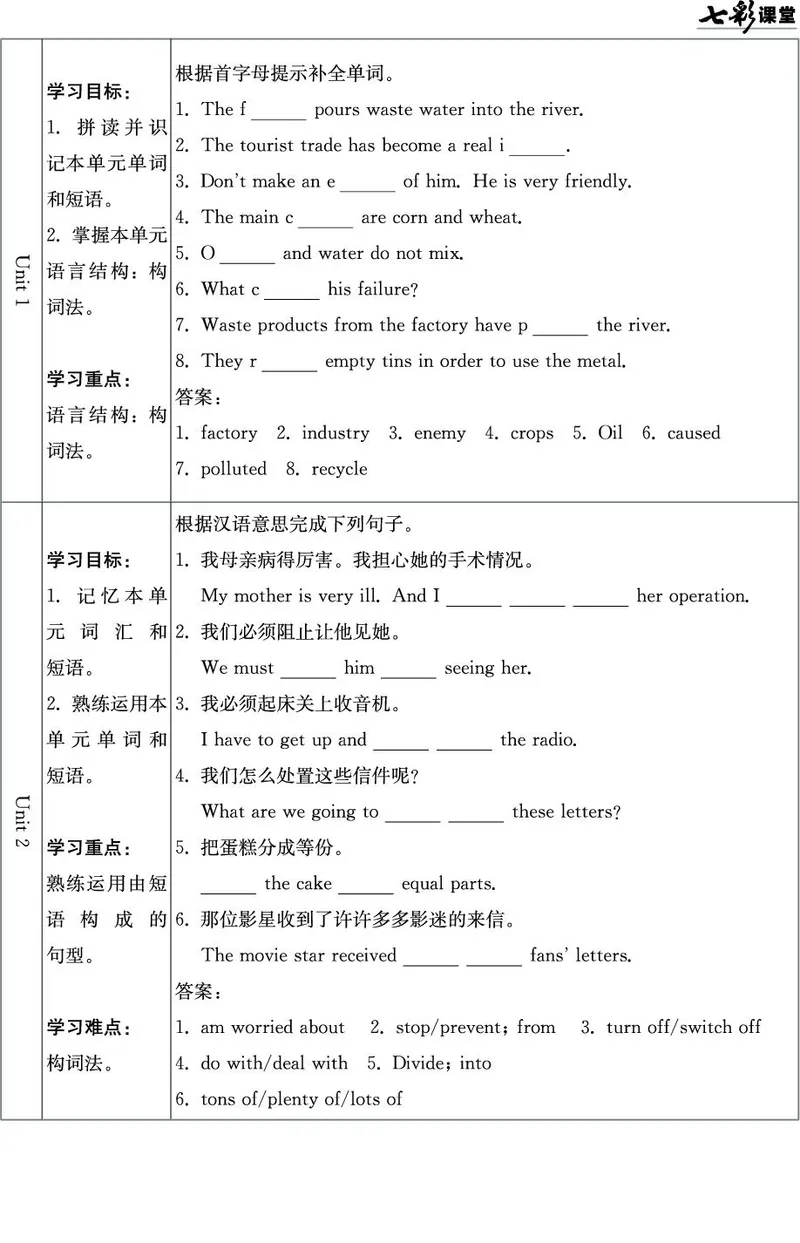 外研版英语九年级上册预习卡_25秋初中「外研版英语7-9年级上册教材全解