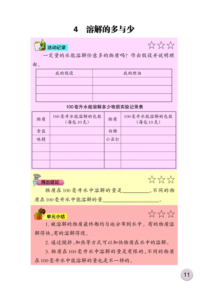 大象版3年级科学上册活动手册_全部版本&bull;小学科学电子课本_大象版小学科学电子课本