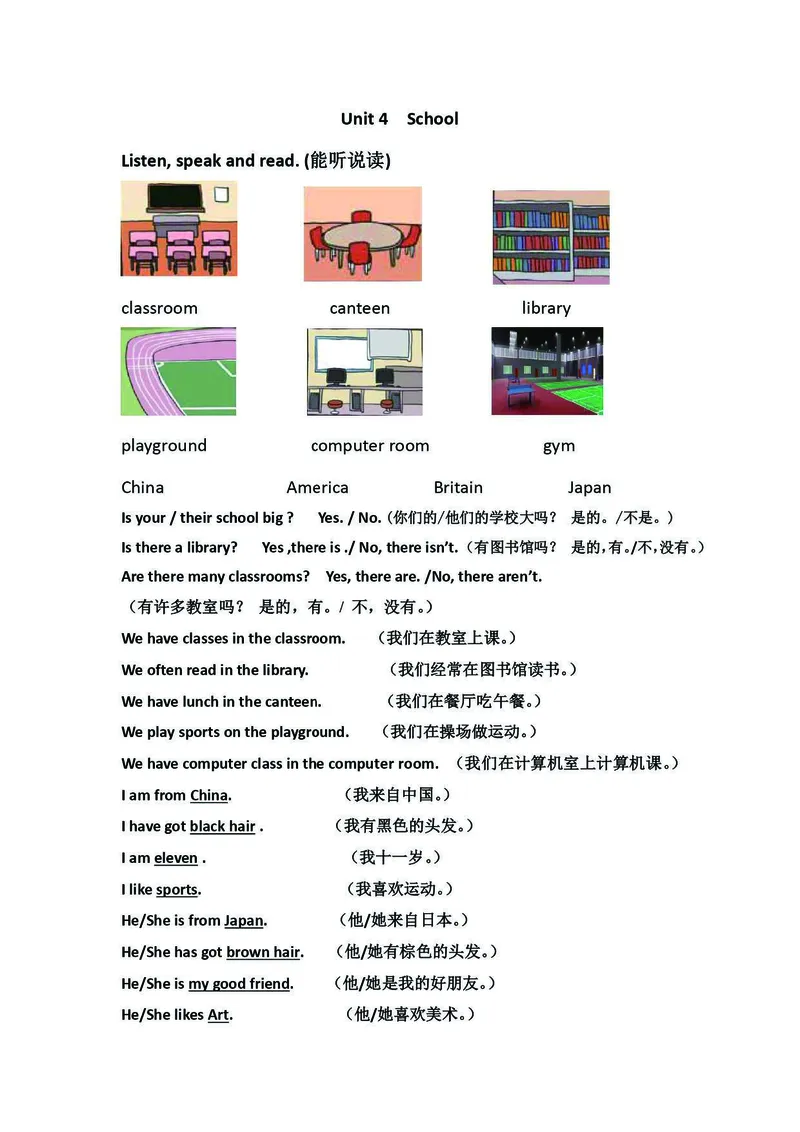 四年级上册英语Joinin知识要点汇总_上册_四年级英语-外研社剑桥_四年级英语（上）-外研社剑桥joinin版_013-四年级上册单元知识点