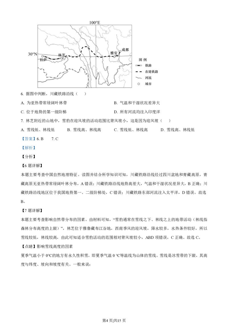 2021年高考地理试卷（天津）（解析卷）_地理历年高考真题_新&middot;PDF版2008-2025&middot;高考地理真题_地理（按省份分类）2008-2025_2008-2024&middot;（天津）地理高考真题
