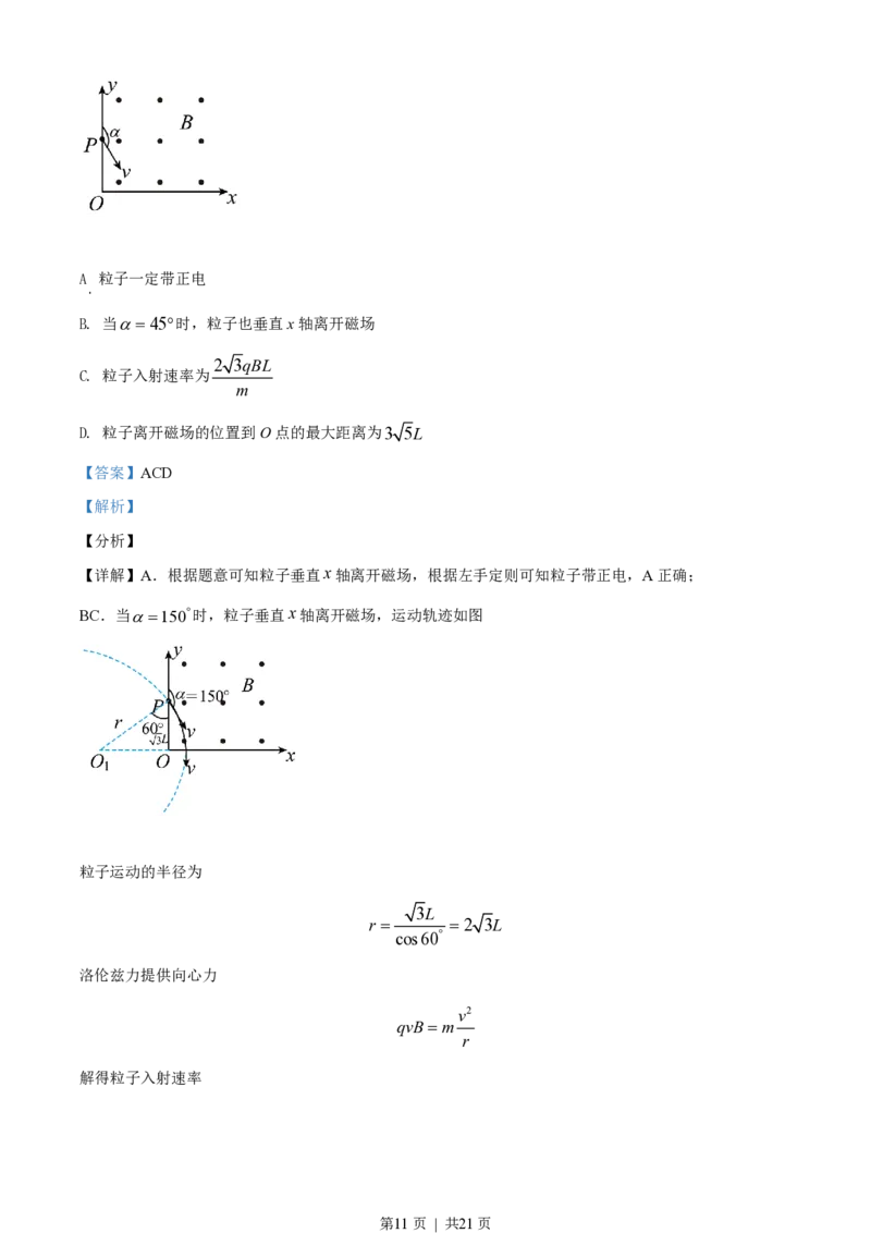 2021年高考物理试卷（海南）（解析卷）_物理历年高考真题_新&middot;PDF版2008-2025&middot;高考物理真题_物理（按年份分类）2008-2025_2021&middot;高考物理真题