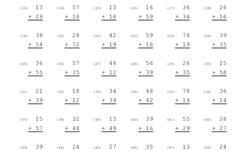 3.8100以内的两位数进位加法-10页一下数学_一年级上下册资料_小学一年级学习资料-25年更新版_1-04、小学一年级数学下册_1-4-2、练习题、作业、试题、试卷_通用_通用重点必背+专项练习
