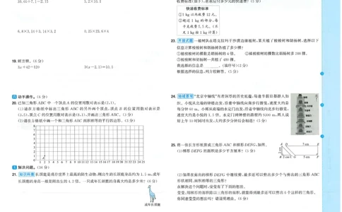 五上数学阳光同学情景卷