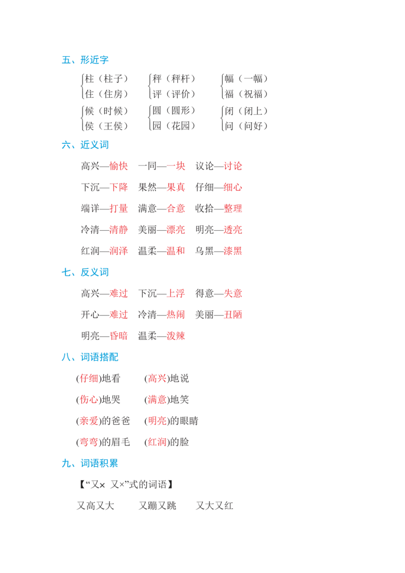 2年级语文上册第三单元单元知识要点_二年级上下册资料_小学二年级学习资料-25年更新版_2-01、小学二年级语文上册_2-1-1、复习、知识点、归纳汇总