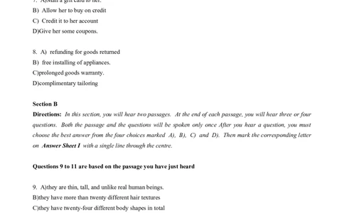 2017年12月六级真题（第1套）_大学英语四级+六级_六级真题_六级真题_1990年-2018年真题资料合集_2017年12月CET6题+解+音频_02、真题Word版