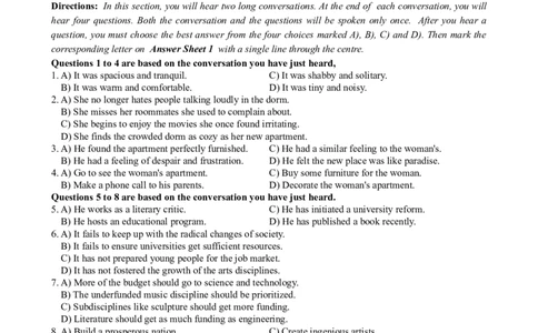 2023.06英语六级真题第1套_大学英语四级+六级_六级真题_六级真题_2023年06月CET6题+解+音频_02、真题word版