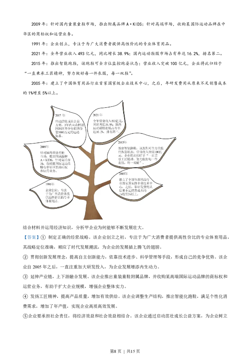 2022年高考政治试卷（全国甲卷）（解析卷）_政治历年高考真题_新&middot;PDF版2008-2025&middot;高考政治真题_政治（按省份分类）2008-2025_2008-2024&middot;（贵州）政治高考真题