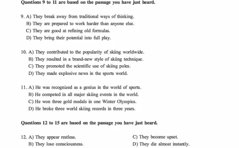 2019.06六级真题第1套可复制可搜索，打印首选_大学英语四级+六级_六级真题_六级真题_2019年06月CET6题+解+音频_01、真题PDF版（推荐打印）❤