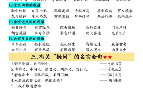 四上语文必考重点汇总_小学全网线上同款资料_11号
