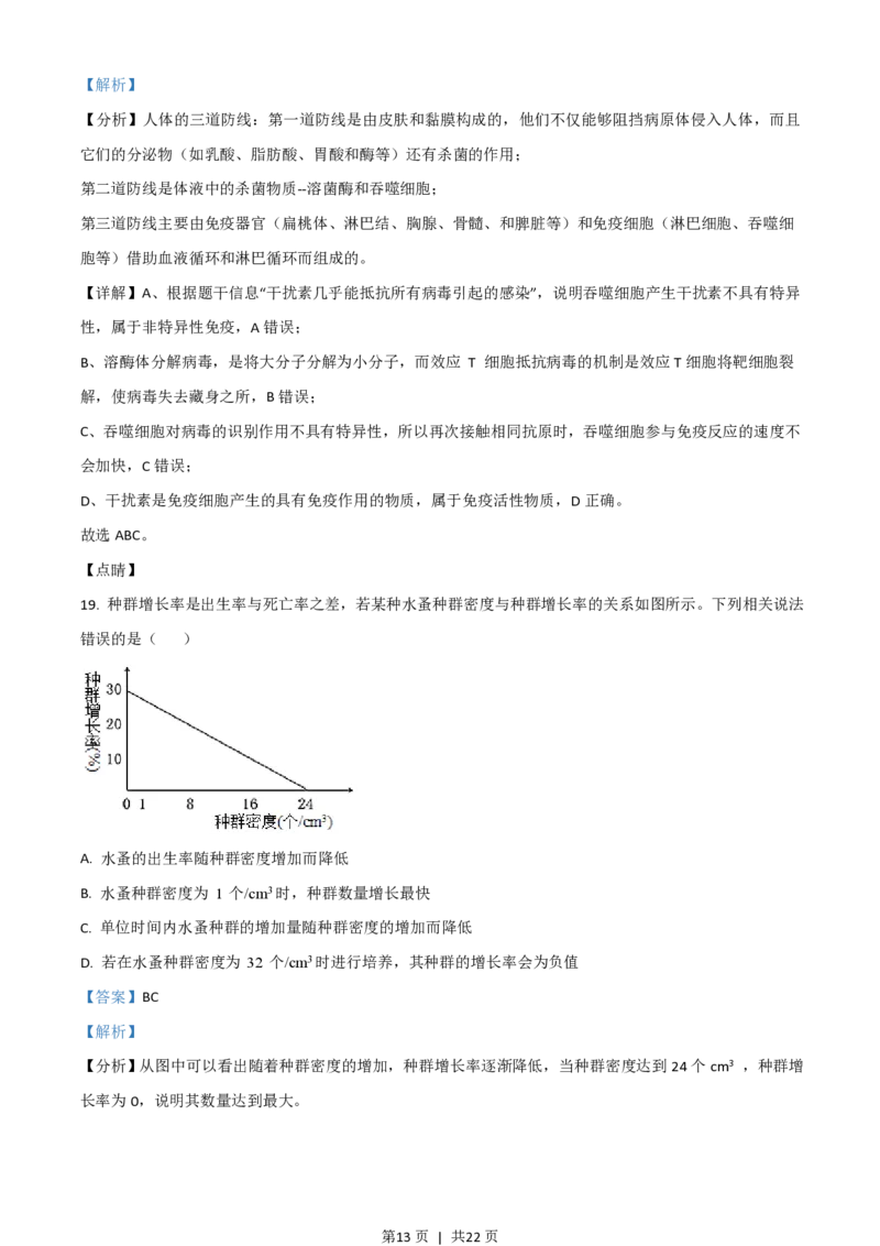 2021年高考生物试卷（山东）（解析卷）_生物历年高考真题_新&middot;PDF版2008-2025&middot;高考生物真题_生物（按试卷类型分类）2008-2025_自主命题卷&middot;生物（2008-2025）