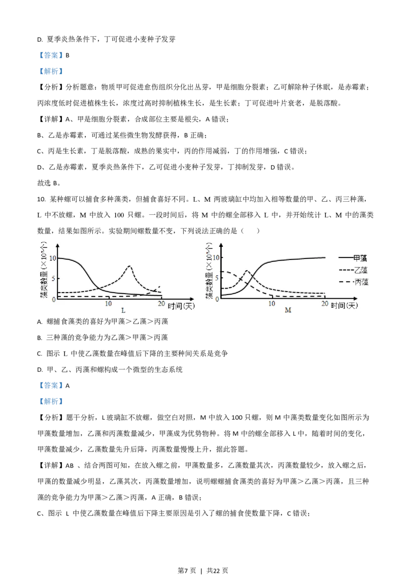 2021年高考生物试卷（山东）（解析卷）_生物历年高考真题_新&middot;PDF版2008-2025&middot;高考生物真题_生物（按试卷类型分类）2008-2025_自主命题卷&middot;生物（2008-2025）