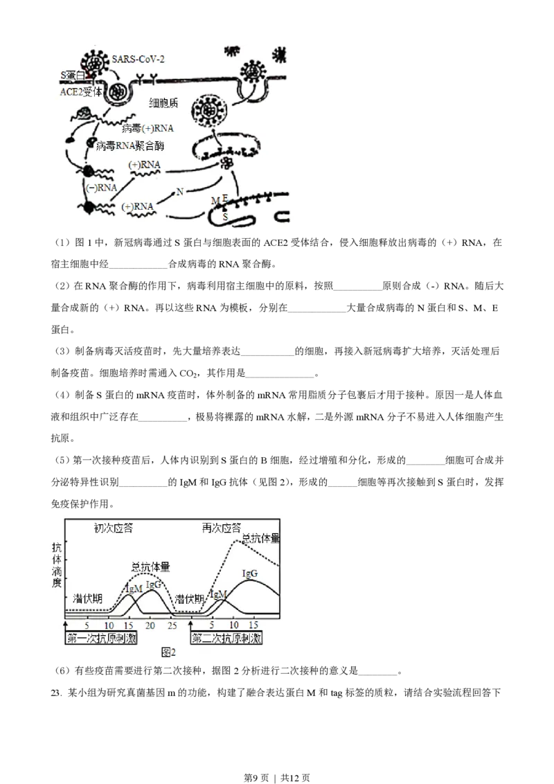 2021年高考生物试卷（江苏）（空白卷）_生物历年高考真题_新&middot;PDF版2008-2025&middot;高考生物真题_生物（按省份分类）2008-2025_2008-2025&middot;（江苏）生物高考真题