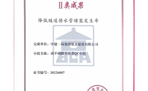 2022年北京市工程建设质量管理小组_2021-2023年优秀施组方案_施工组织设计_施组09-南平市闽江大桥北桥头至316国道连接线及杨真隧道工程施工组织设计_3成果证明_QC