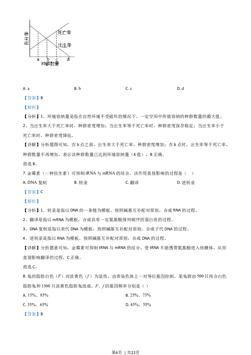 2021年高考生物试卷（广东）（解析卷）_生物历年高考真题_新&middot;Word版2008-2025&middot;高考生物真题_生物（按年份分类）2008-2025_2021&middot;高考生物真题