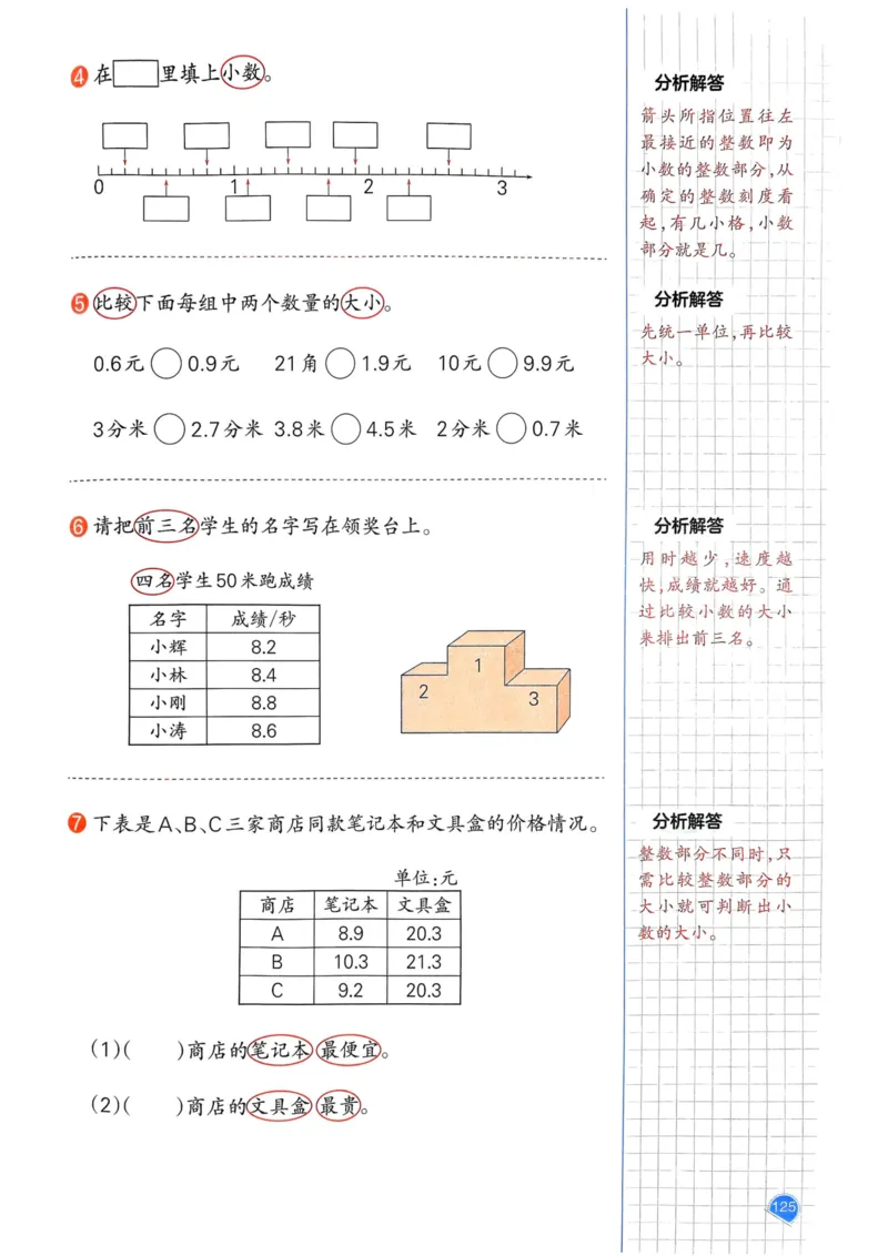 25春一本预习笔记3下数学_三年级上下册资料_53黄冈多个品牌系列资料_数学
