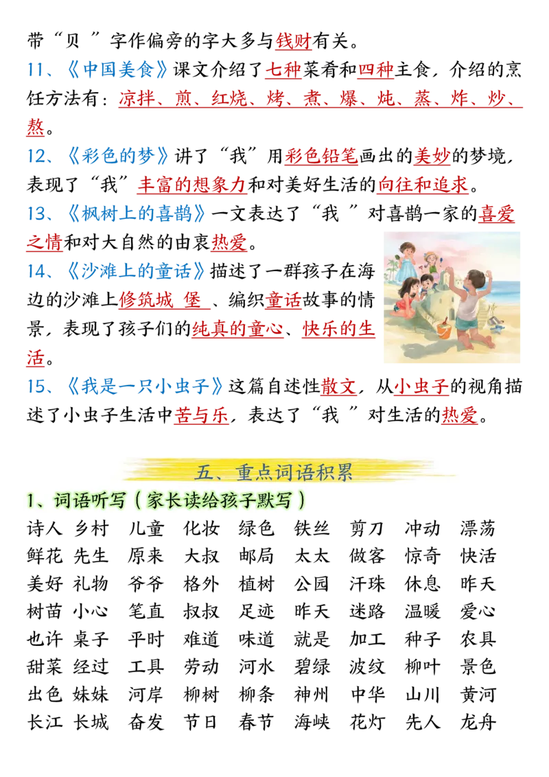 2106二下丨语文期中复习必背知识点10页_二年级上下册资料_二年级下册小红书同款资料_二下语文_二下语文