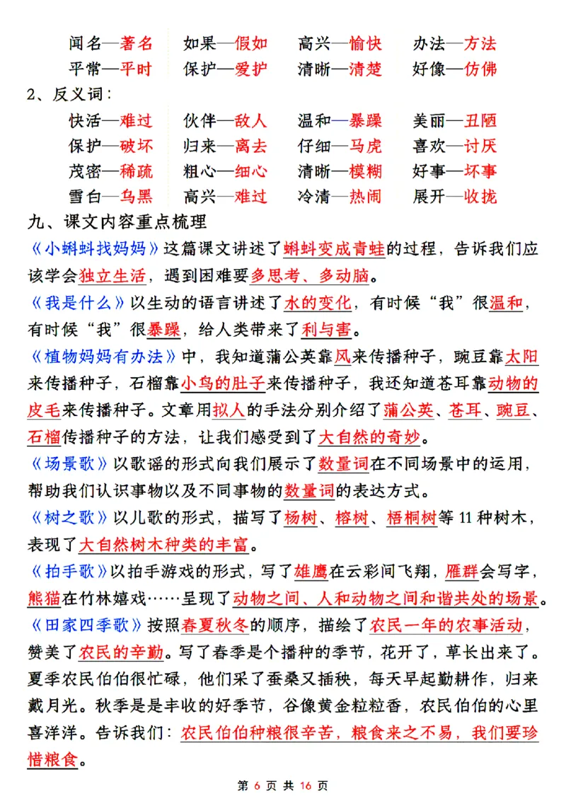 24年二上语文全册高频考点汇总（课文、古诗、名言、词汇）_二年级上下册资料_二年级下册小红书同款资料_二下语文
