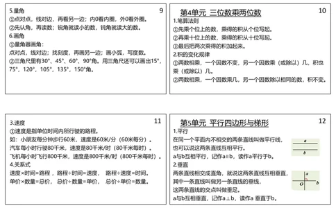 四年级数学上册必背笔记课课贴-1_四上数学25秋