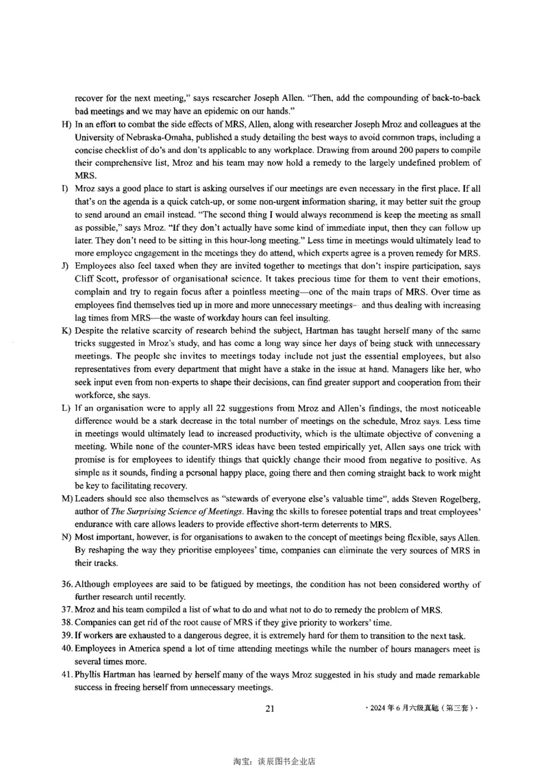2024年6月六级第三套原题_大学英语四级+六级_六级真题_六级真题_2024年06月CET6题+解+音频_2024年6月六级真题-原题_扫描版（打印推荐）