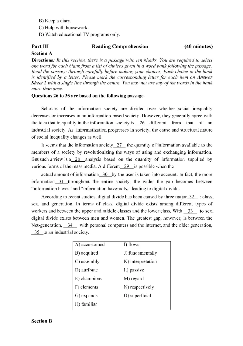 2015年12月四级真题第2套可复制可搜索_大学英语四级+六级_四级真题_四级真题_1990年-2018年真题资料合集_2015年12月CET4题+解+音频_01、真题PDF版（推荐使用）❤