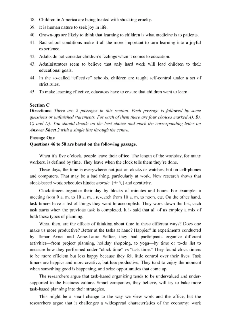 2015年12月四级真题第2套可复制可搜索_大学英语四级+六级_四级真题_四级真题_1990年-2018年真题资料合集_2015年12月CET4题+解+音频_01、真题PDF版（推荐使用）❤