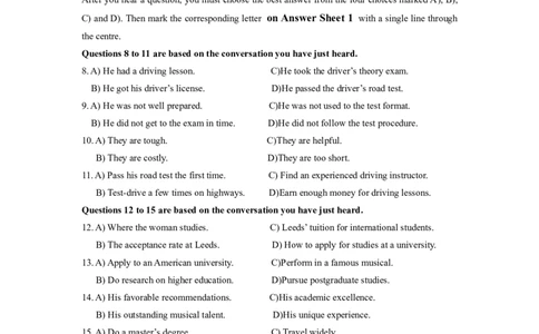 2019年06月四级真题第1套_大学英语四级+六级_四级真题_四级真题_2019年06月CET4题+解+音频_02、真题word版
