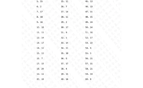 30以内减法第31-50篇答案_小学数学口算竖式脱式计算应用题一二三四五六年级上下册电_小学数学口算题库电子版（1-6）_小学数学口算一年级_口算题适合1年级(含答案）