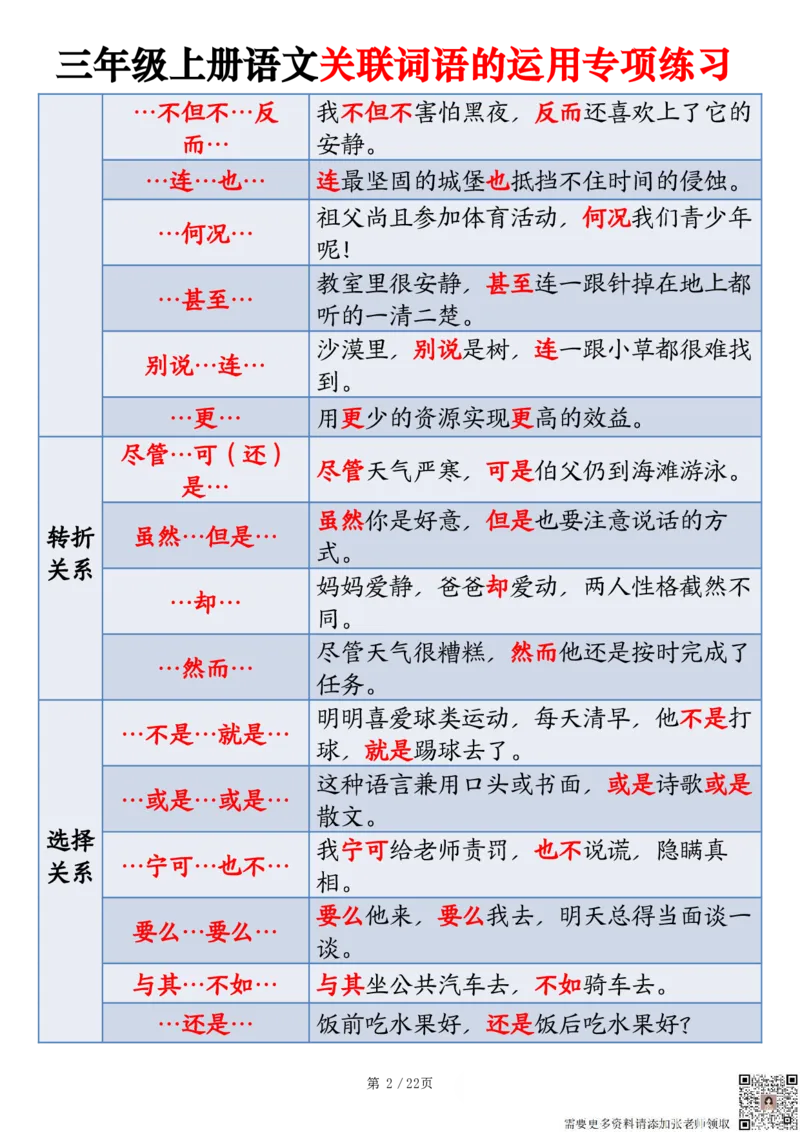 2313三上语文关联词语的运用专项练习（练习+答案）22页_三年级上下册资料_三年级上册小红书同款资料_三年级(1)
