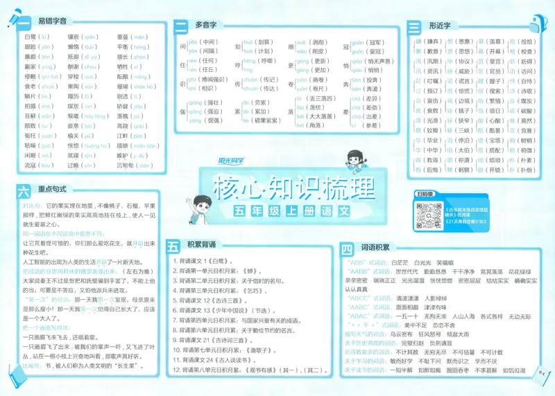 试卷语文5上-A4_25秋《阳光同学期末复习》_25秋《阳光同学期末复习》语文1-6_25秋阳光同学期末复习15天冲刺100分人教语文5上