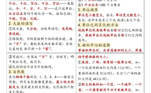 四年级（上）数学必备知识课课贴《人教版》_🍎⭐️期中知识汇总人教25年上册