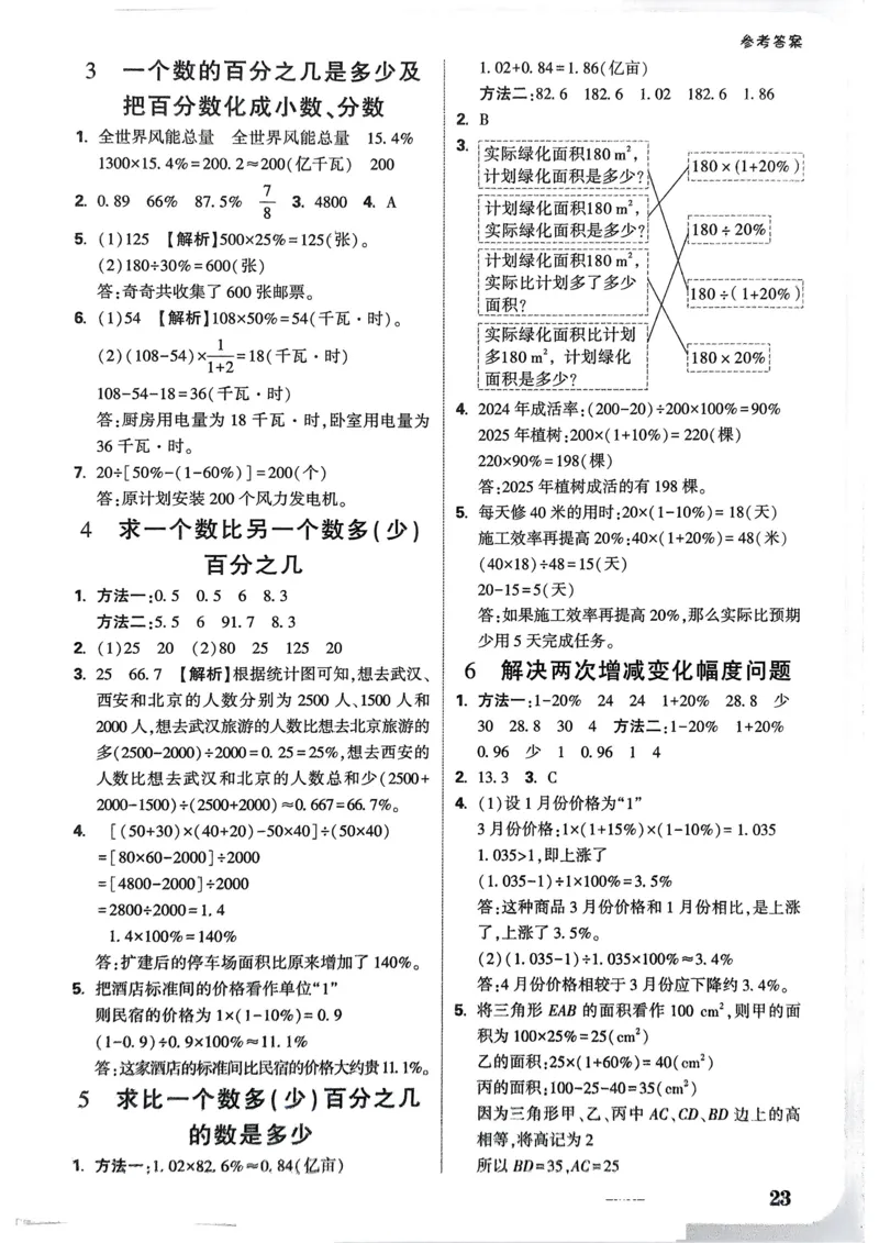 数学RJ6年级上册：答案册_2026版小白鸥6年级上人教数学情景题