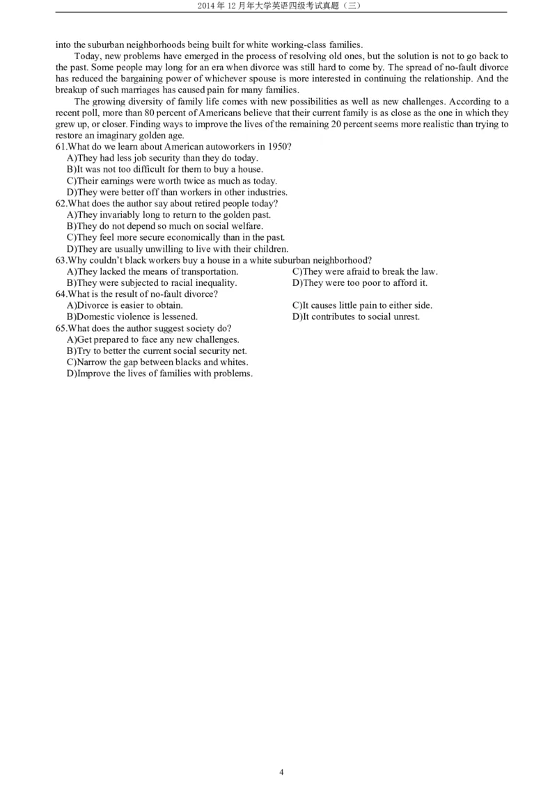 2014年12月年四级阅读真题（三）_Password_Removed_大学英语四级+六级_四级真题_专项_四级仔细阅读_2010-2014_2014.12四级