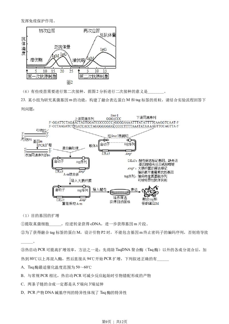 2021年高考生物试卷（江苏）（空白卷）_生物历年高考真题_新&middot;Word版2008-2025&middot;高考生物真题_生物（按年份分类）2008-2025_2021&middot;高考生物真题