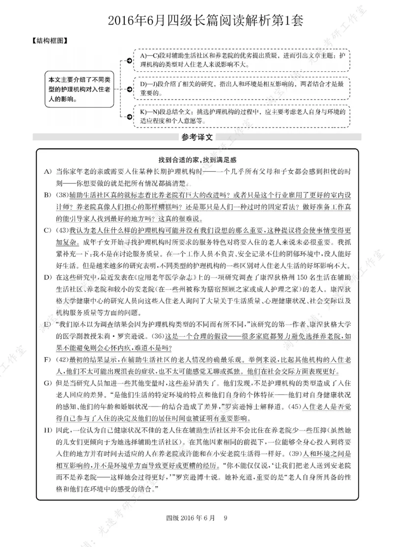 2016年06月四级长篇阅读解析全3套_大学英语四级+六级_四级真题_专项_四级长篇阅读_四级长篇阅读解析
