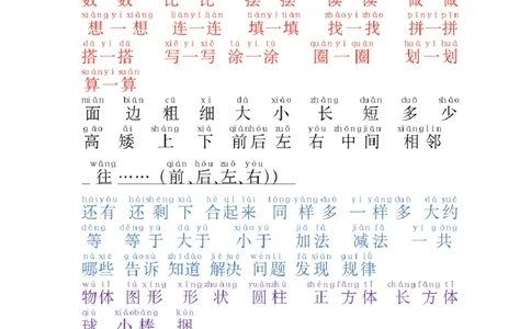 24秋一年级数学必认常用字_一年级上下册资料_一年级上册小红书同款资料_一年级(1)