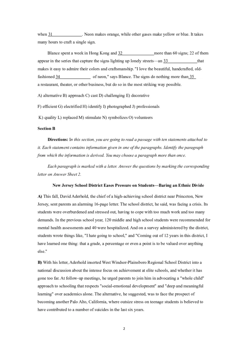 2018.06真题第3套_大学英语四级+六级_四级真题_四级真题_1990年-2018年真题资料合集_2018年06月CET4题+解+音频_02、真题word版