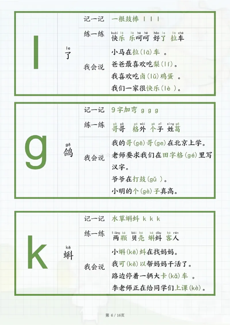 2324一年级汉语拼音声母韵母表47个拼读字贴（16页）(1)_一到六小学晨读晚默晨诵晚读_24秋一年级上册各类资料(小纸条知识点默写单)
