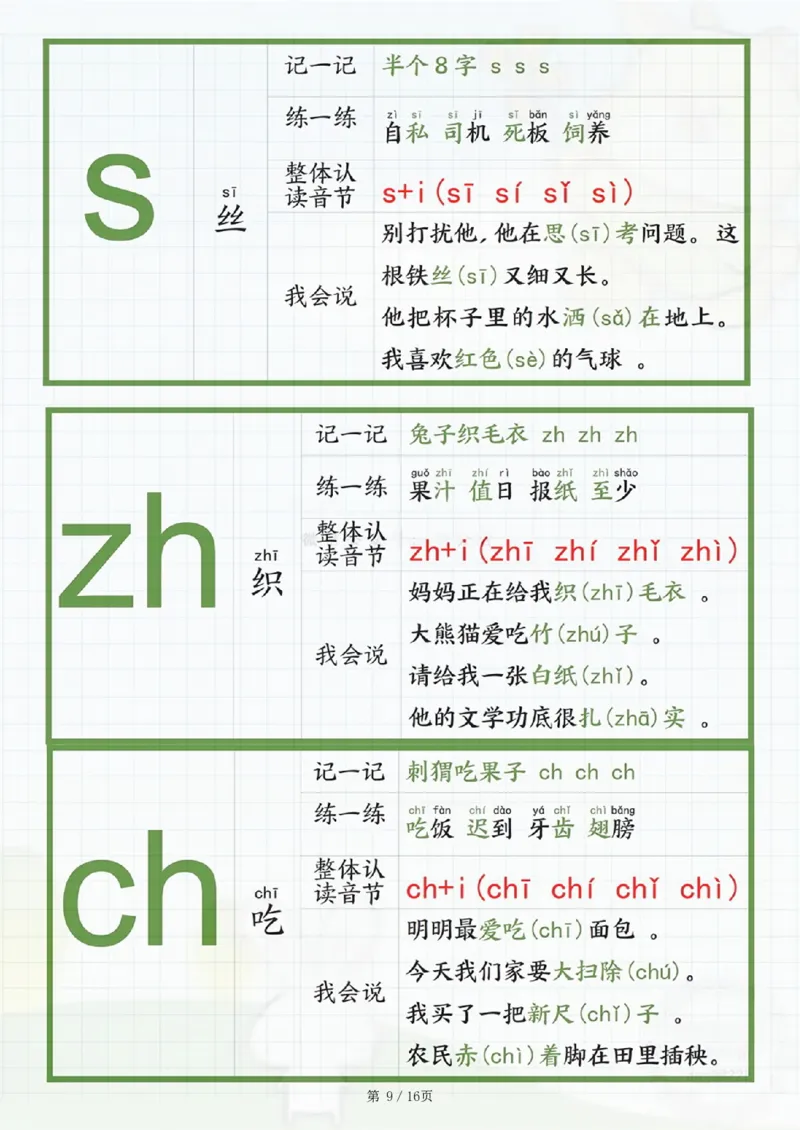 2324一年级汉语拼音声母韵母表47个拼读字贴（16页）(1)_一到六小学晨读晚默晨诵晚读_24秋一年级上册各类资料(小纸条知识点默写单)