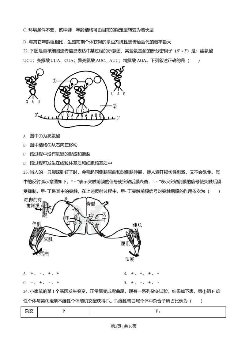 2021年高考生物试卷（浙江）1月（空白卷）_生物历年高考真题_新&middot;Word版2008-2025&middot;高考生物真题_生物（按年份分类）2008-2025_2021&middot;高考生物真题