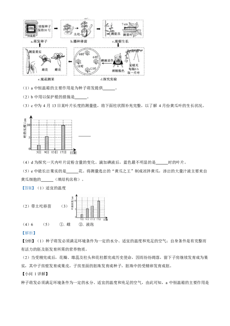 2023年福建省中考生物真题（解析卷）_福建中考1_6.福建中考生物（2017-2025）