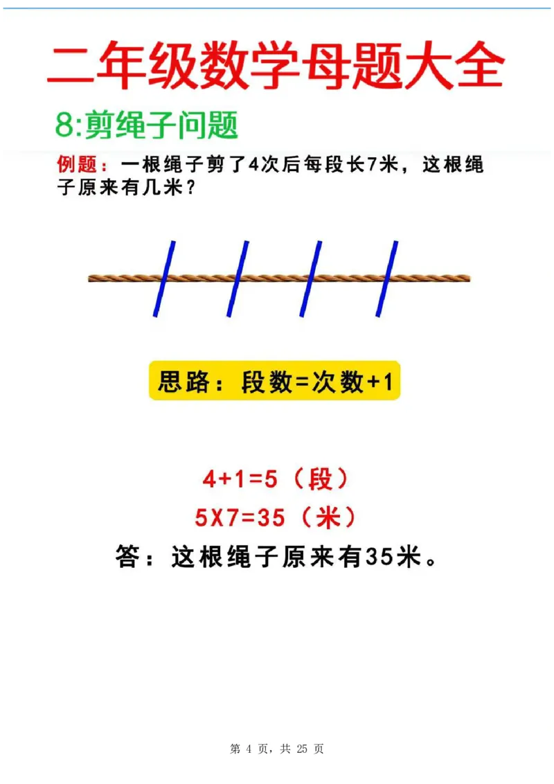 二年级数学母题大全+必做奥数思维题9套（含答案25页）_二上数学25秋