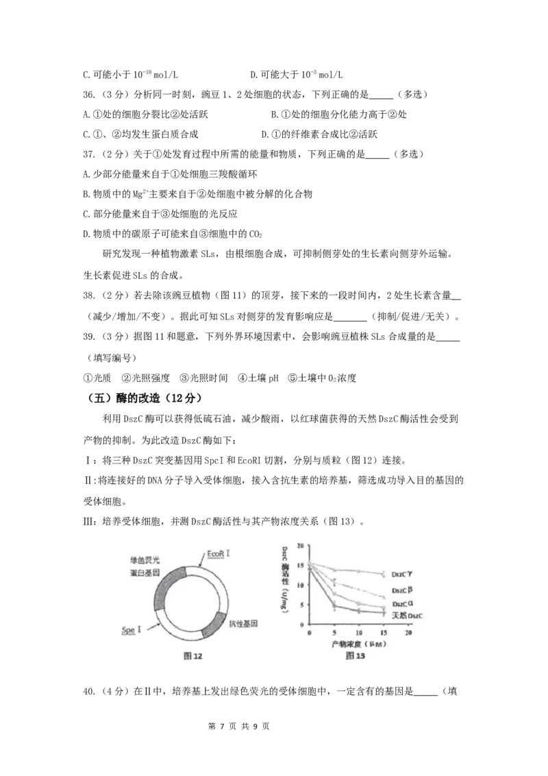 2021年高考生物试卷（上海）（空白卷）_生物历年高考真题_新&middot;Word版2008-2025&middot;高考生物真题_生物（按试卷类型分类）2008-2025_自主命题卷&middot;生物（2008-2025）_上海自主命题&middot;生物（2008-2022）