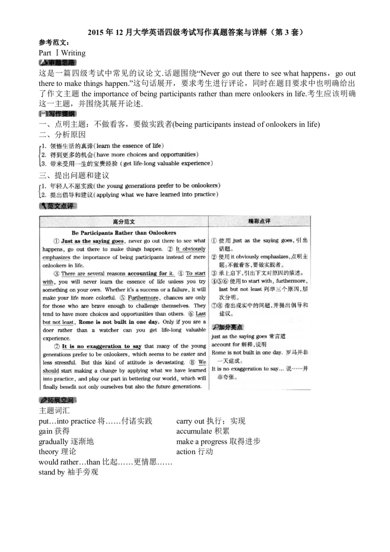 2010-2015年四级写作答案解析_大学英语四级+六级_四级真题_专项_四级写作专项